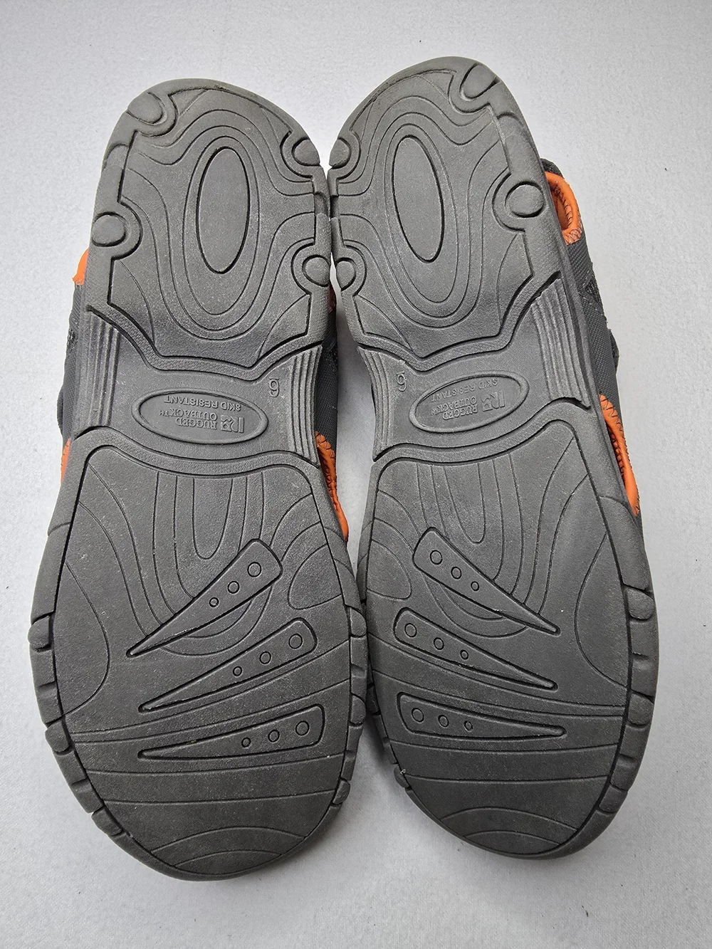Rugged Outback Women's Sport Sandals Size 6 Gray Orange Closed Toe Hiking Water